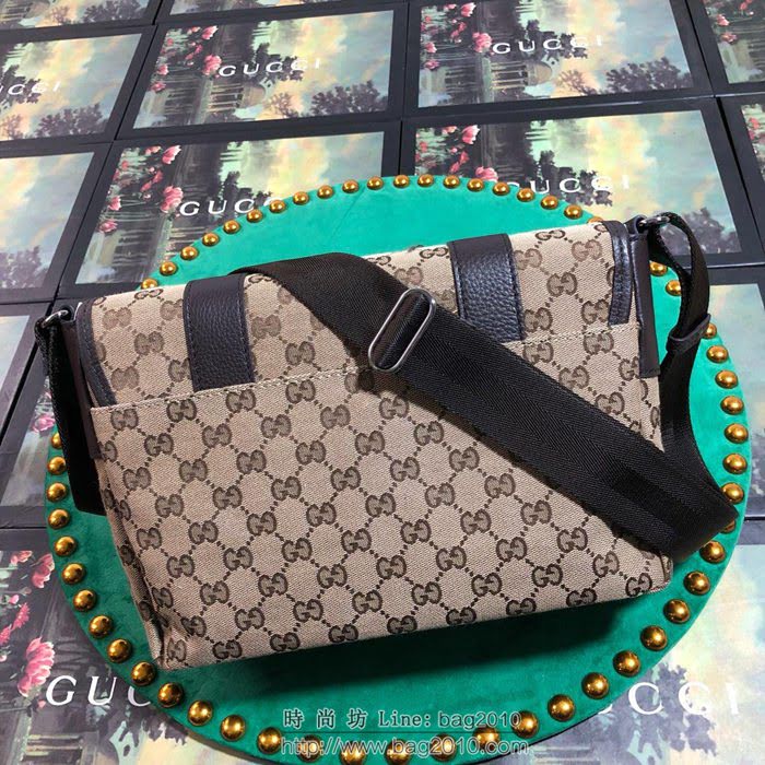 GUCCI 古馳男包 新款 374429 pvc配皮 雙G帆布 Gucci單肩斜挎包